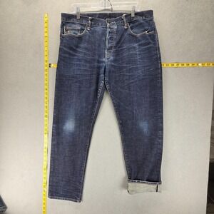 Todd Snyder Jeans Mens 34x30 Blue Selvedge Whiskers Honeycomb Japanese Denim